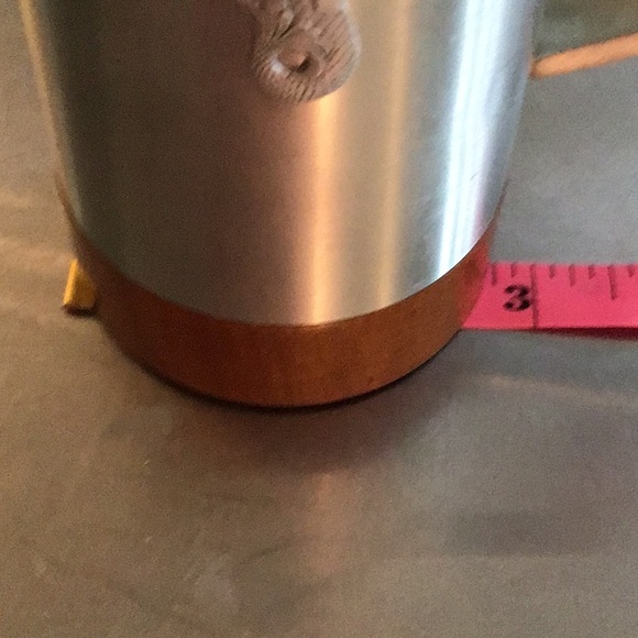 Selwin Pewter mug, 6” tall, wood inlaid handle. - Picture 7 of 9